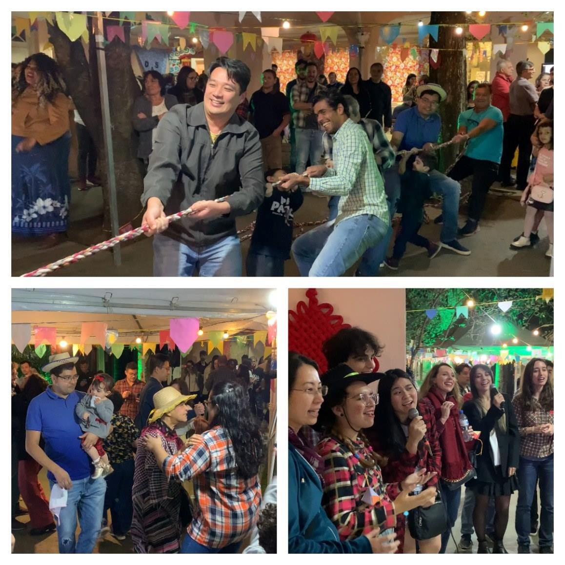 參與者在活動中體驗巴西豐收節(jié)文化元素。（圣保羅州立大學孔子學院供圖）