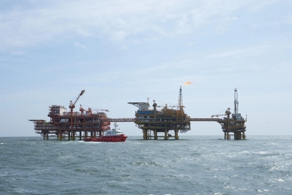 墾利6-1油田海上施工現(xiàn)場(chǎng)。受訪者供圖