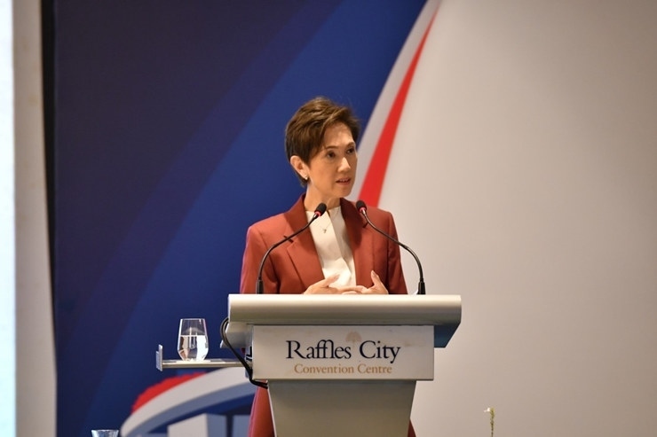 新加坡通訊及新聞部長兼內政部第二部長楊莉明。新加坡南洋理工大學供圖