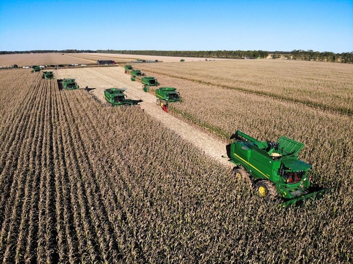 9月20日在位于黑龍江雙鴨山市友誼縣的北大荒農(nóng)業(yè)股份有限公司友誼分公司一地塊拍攝的秋收現(xiàn)場（無人機照片）。新華社記者 王松 攝