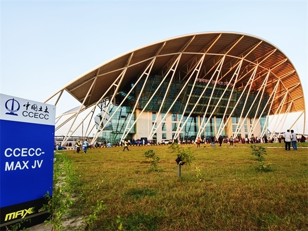 孟加拉國(guó)建筑面積最大鐵路車站——科考斯巴扎車站。中國(guó)土木工程集團(tuán)有限公司供圖