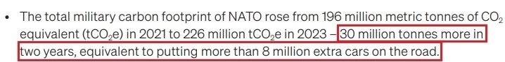 看看北約的“碳足跡”，就知道西方的氣候承諾有多扯