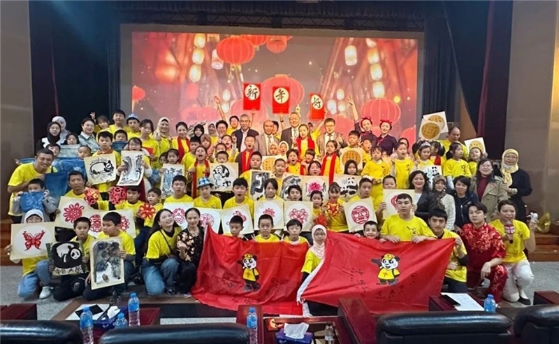 圖為2023“中華文化大樂園—埃及開羅營”閉幕式活動現(xiàn)場。主辦方供圖