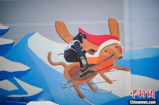 12月22日，云南省第一屆冬季運動會在昆明開幕。圖為選手在公開組男子自由式滑雪雪上技巧比賽中。中新社記者 劉冉陽 攝