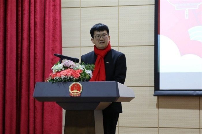 中國駐阿爾及利亞大使李健致辭。中國駐阿爾及利亞大使館供圖