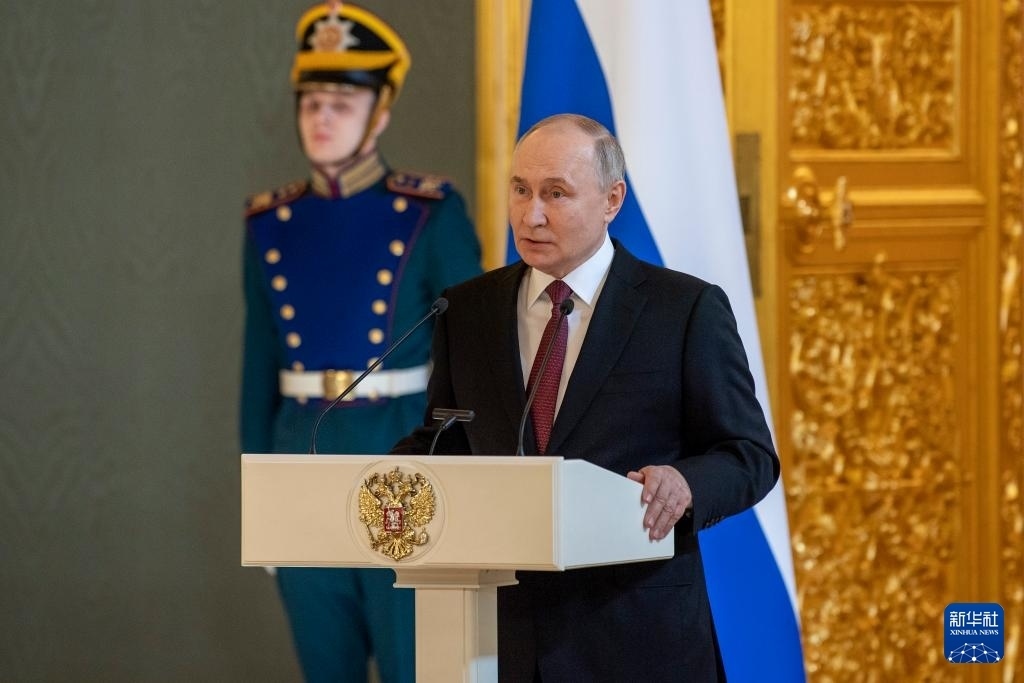 3月20日，俄羅斯總統(tǒng)普京在莫斯科克里姆林宮與其競(jìng)選團(tuán)隊(duì)代表舉行見面會(huì)。新華社記者 曹陽(yáng) 攝