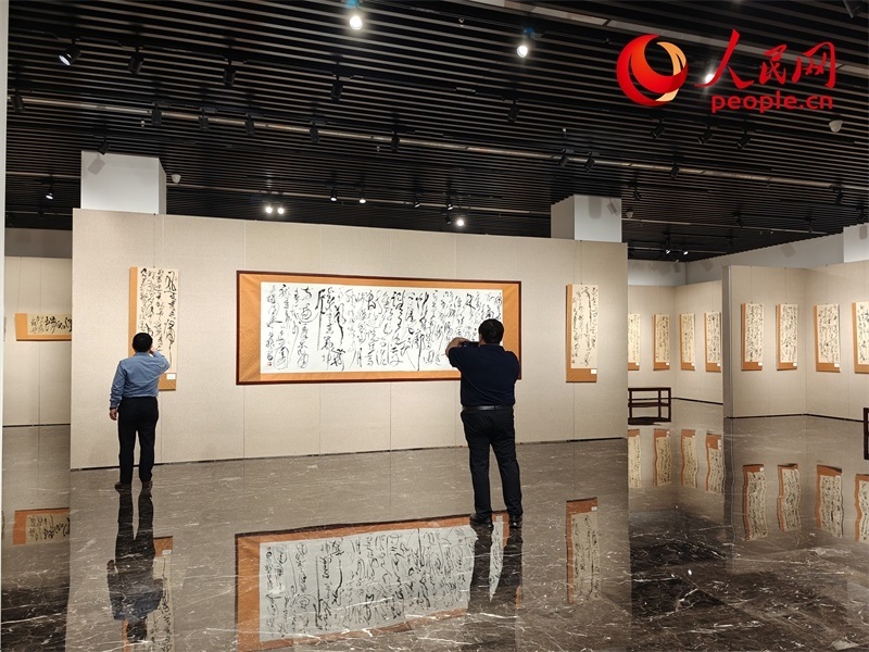 觀眾正在參觀展覽。人民網(wǎng)記者 韋衍行攝