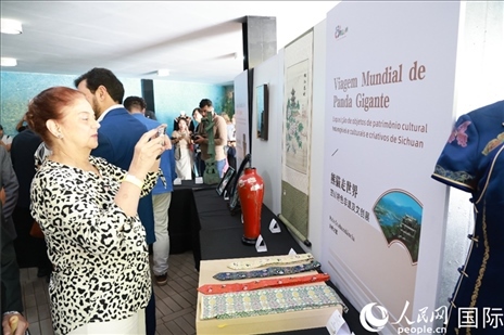 巴西民眾在活動現場在四川非遺前駐足觀看。人民網記者 陳海琪攝