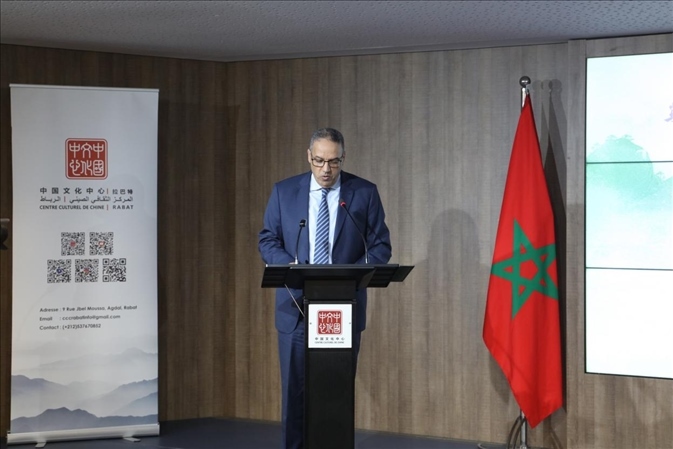摩洛哥青年、文化和新聞部秘書長邁斯歐迪致辭，摩洛哥中國文化中心供圖