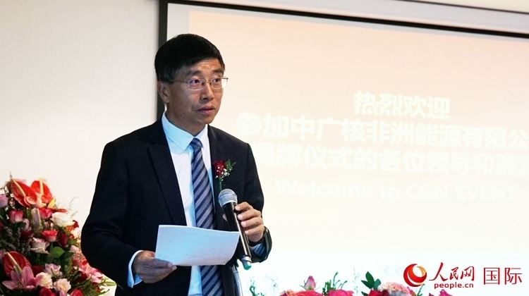 國(guó)家電網(wǎng)公司非洲辦事處主任汪文安致辭。人民網(wǎng) 劉暢攝