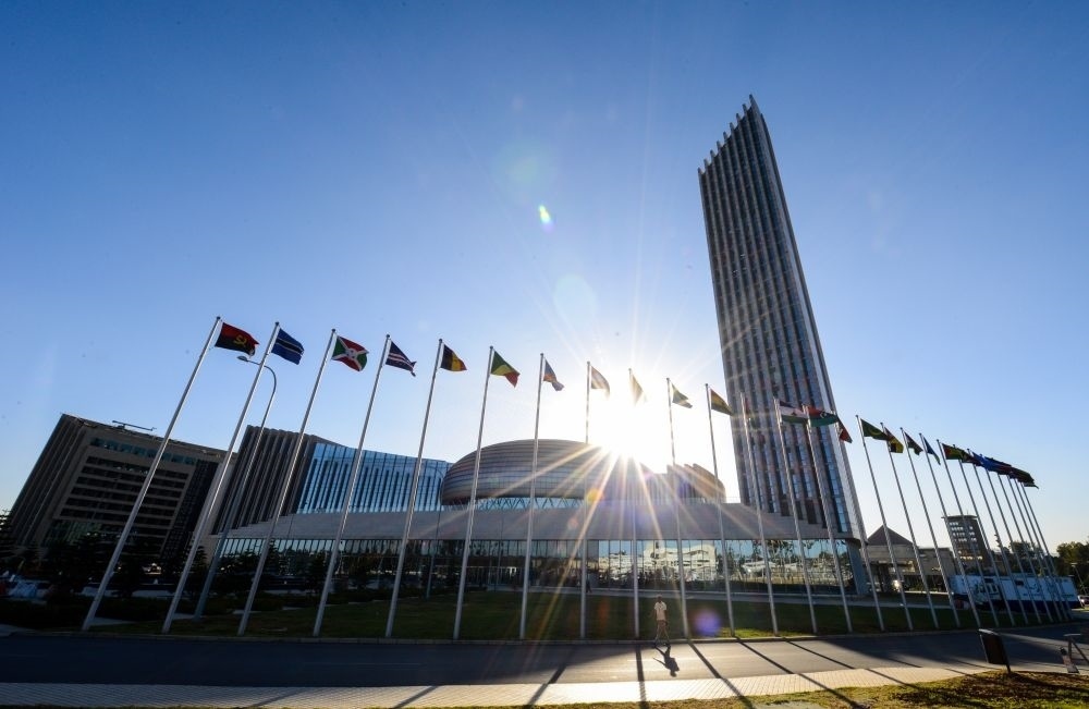 這是2015年1月28日在埃塞俄比亞首都亞的斯亞貝巴拍攝的中國政府無償援建的非盟總部所在地非盟會議中心。新華社記者 翟健嵐 攝