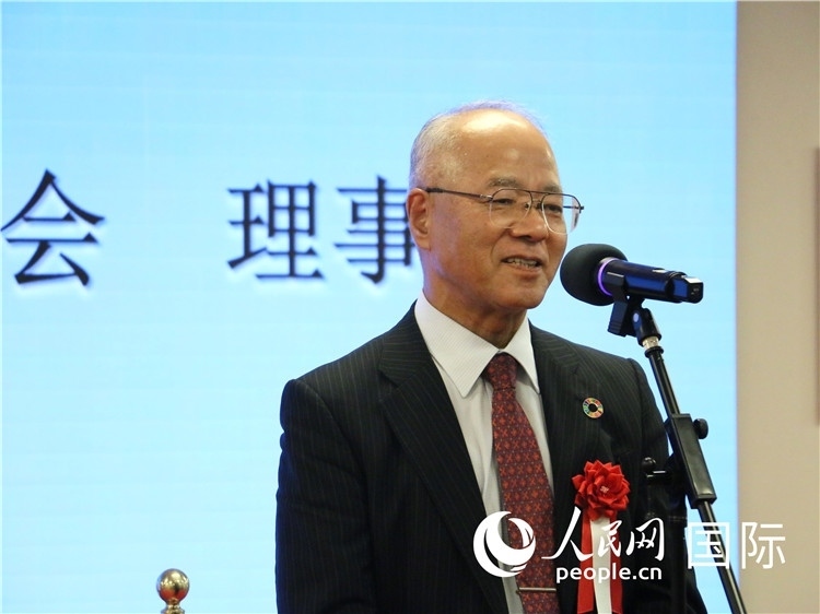 日中協(xié)會理事長瀨野清水致辭。人民網(wǎng) 許可攝