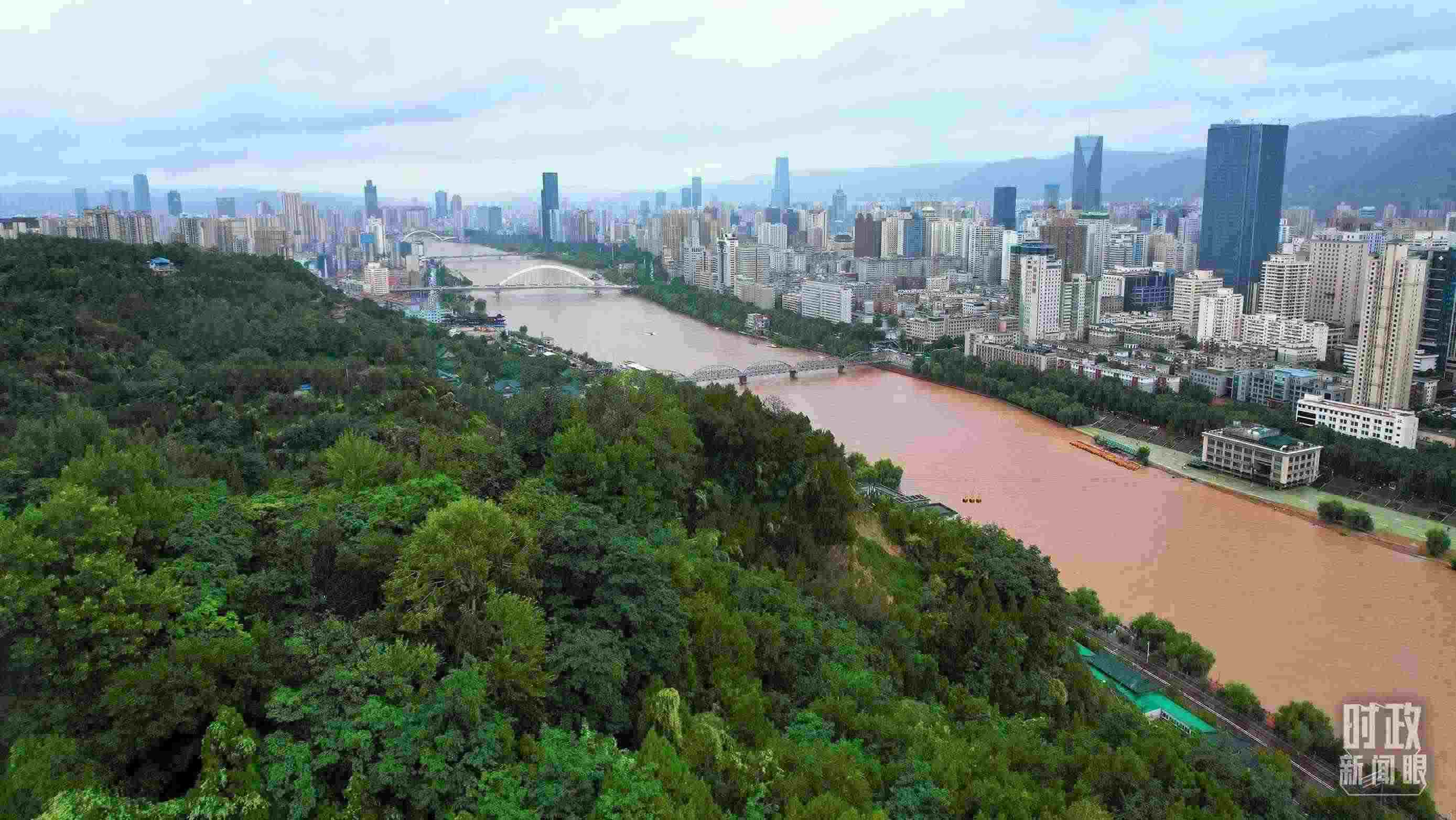 △黃河蘭州段。（總臺央視記者范凱拍攝）