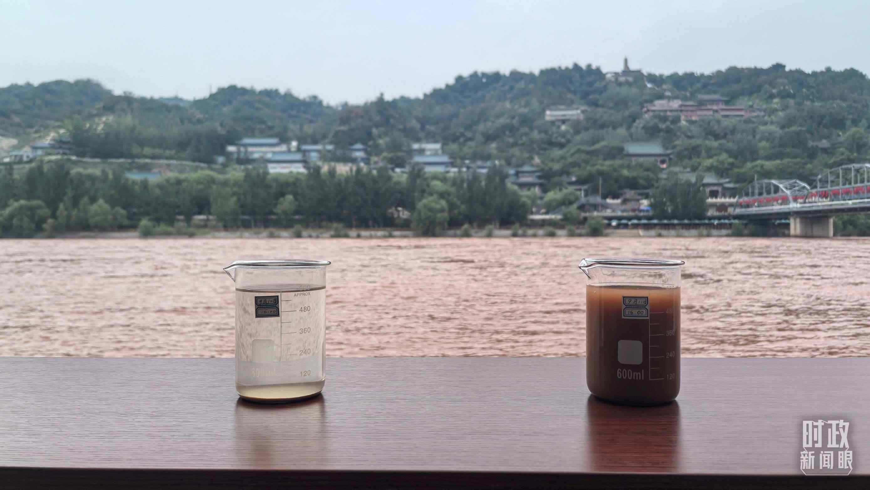 △黃河水質(zhì)監(jiān)測。（總臺央視記者陸泓宇拍攝）