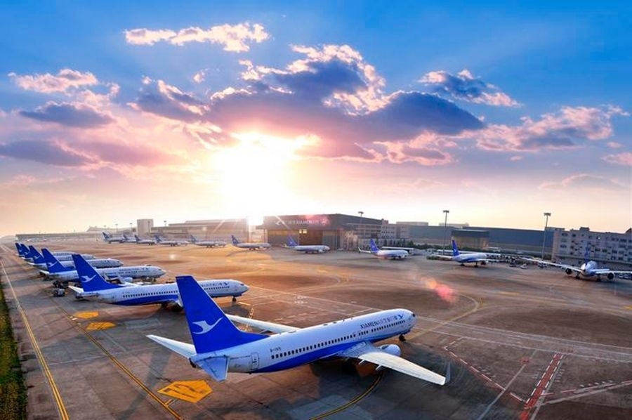這是如今廈門航空的機隊照片。（廈門航空有限公司供圖）
