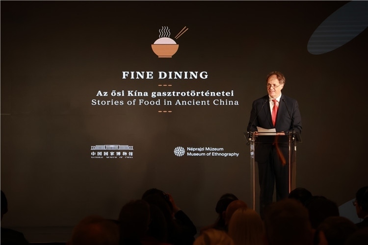 匈牙利文化和創(chuàng)新部副國務秘書喬鮑致辭。圖片由中國駐匈牙利大使館提供。