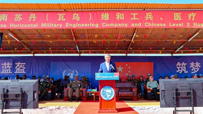 中國(guó)駐南蘇丹大使馬強(qiáng)發(fā)言。孫千攝