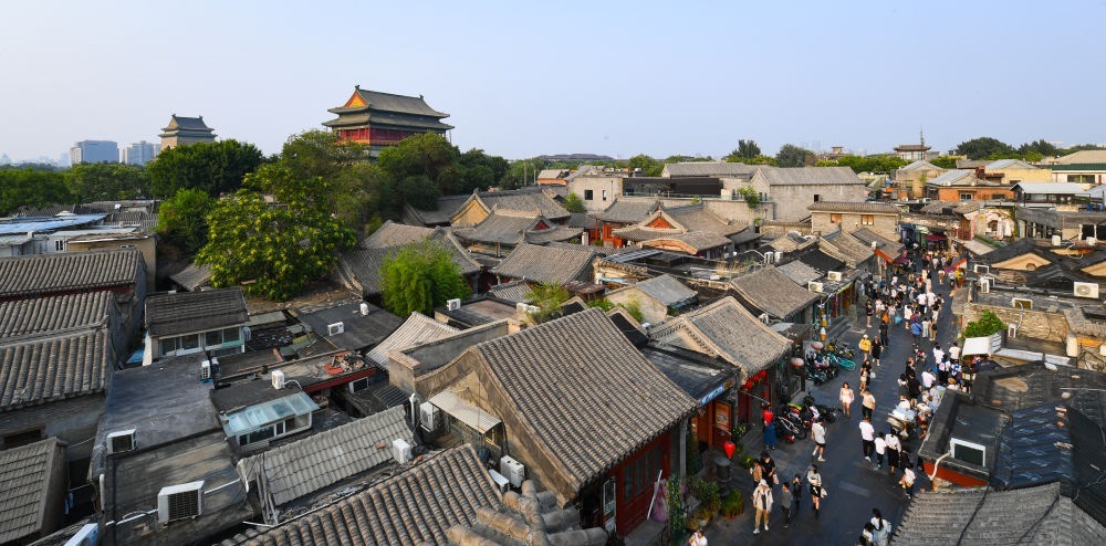 遠眺鐘鼓樓。新華社記者 陳鐘昊 攝