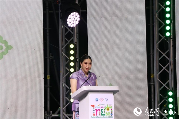 泰國旅游局局長塔佩妮在開幕式上致辭。朱瀟逸攝