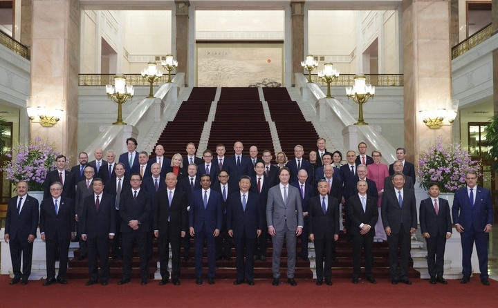 3月28日上午，國家主席習(xí)近平在北京人民大會(huì)堂會(huì)見國際工商界代表。新華社記者 丁林 攝