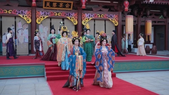 大唐芙蓉園舉辦的漢服展演活動。受訪者供圖